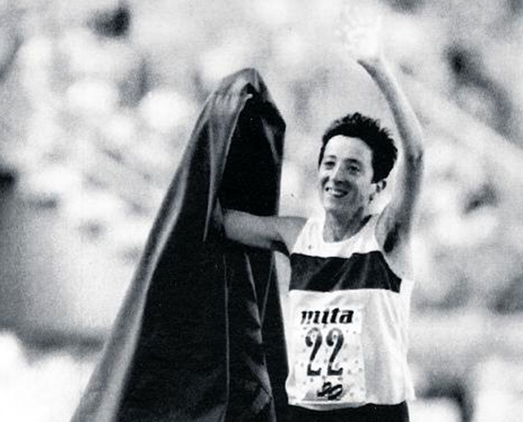 Rosa Mota, em Seul, depois da vitória na maratona (Foto: DR)
