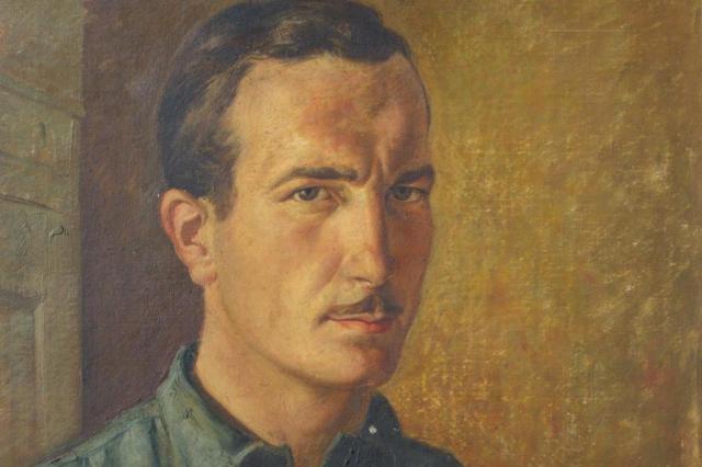 Detalhe de autorretrato de Aldo Locatelli (1945) (Foto: Reprodução / Reprodução)