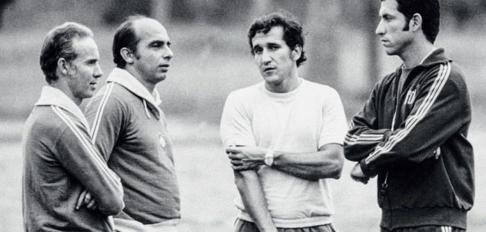 Zagallo, o preparador Admildo Chirol e os auxiliares Carlos Alberto Parreira e Cláudio Coutinho