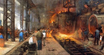 Quadro “Electro steelmelter”, de Herman Heyenbrock, pintor conhecido por retratar a vida nas fábricas - (Foto: Reprodução)