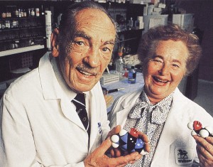 George Hitchings e Gertrude Elion em 1988