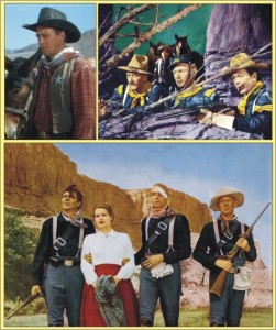 Ben Johnson como assistente de xerife em "E o Céu mandou Alguém"; com John Wayne e Harry Carey Jr. em "Legião Invencível"; com Maureen O'Hara, Claude Jarman Jr. e Harry Carey Jr. em "Rio Grande".