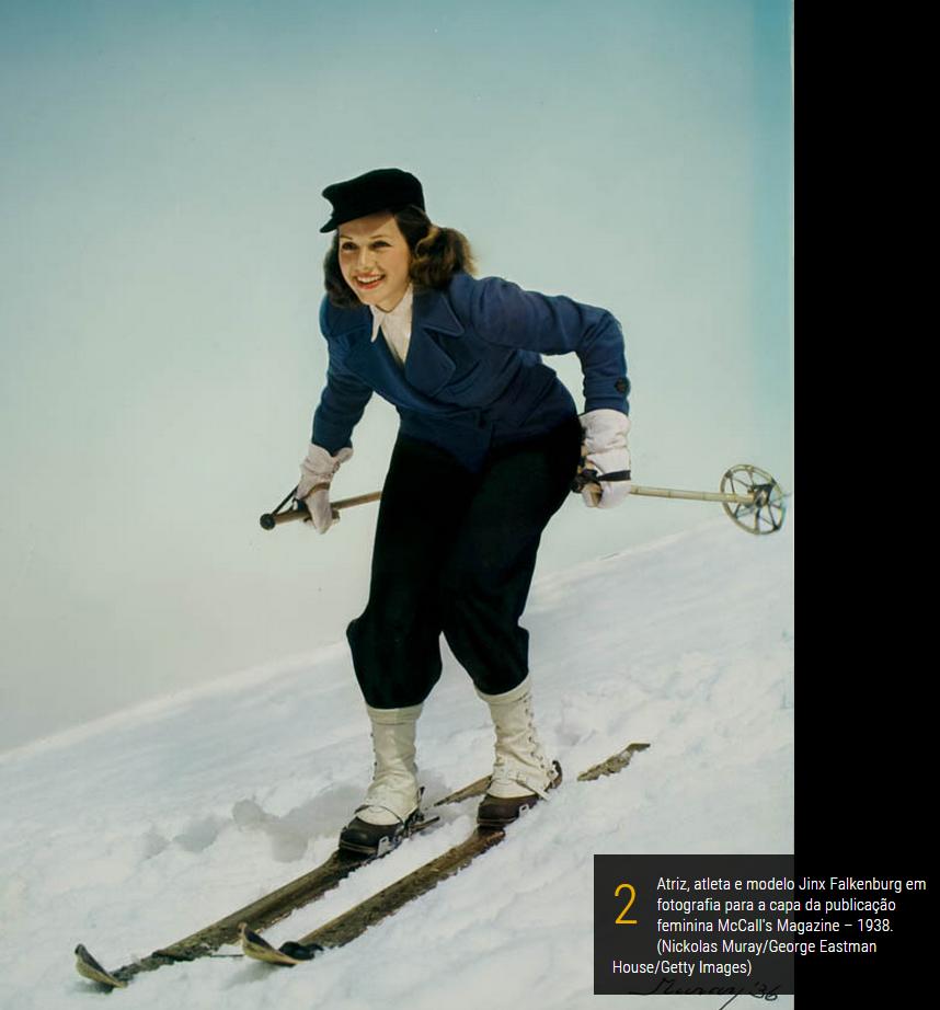 Atriz, atleta e modelo Jinx Falkenburg em fotografia para a capa da publicação feminina McCall's Magazine – 1938. (Nickolas Muray/George Eastman House/Getty Images)