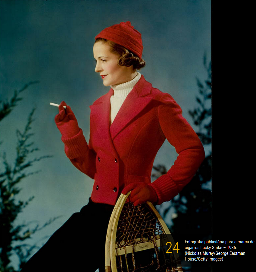 Fotografia publicitária para a marca de cigarros Lucky Strike – 1936. (Nickolas Muray/George Eastman House/Getty Images)