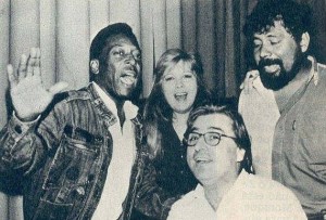 Pelé, Marcix, Basso (de óculos) e Dalvan em gravação (Foto: Fernando Basso/Arquivo pessoal)