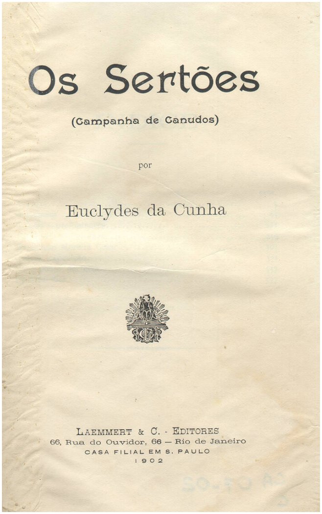 Capa da primeira edição de Os Sertões. (Foto: reprodução)