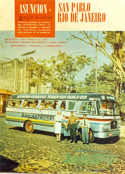 Capa da Revista Asuncion, com o Ônibus Rodoviário Nicola, em 1963. Foto: acervo documental da Marcopolo, divulgação