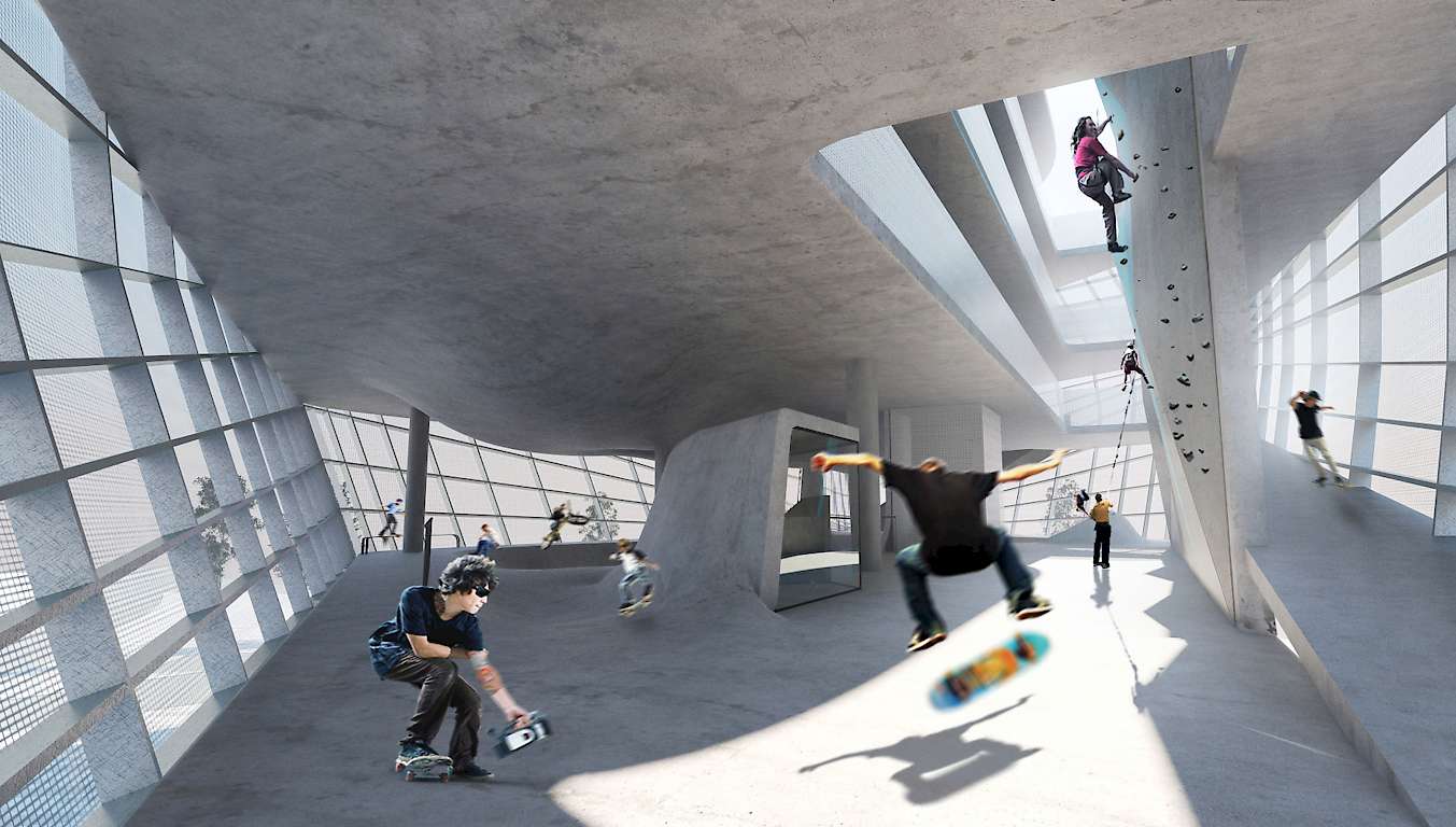 O primeiro edifício de skatepark do mundo (Foto: Divulgação)
