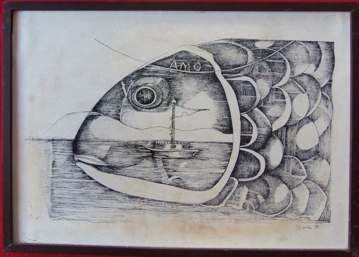 Guita Charifker em nanquim em 1978 (Foto: Mercado Livre/ Divulgação)