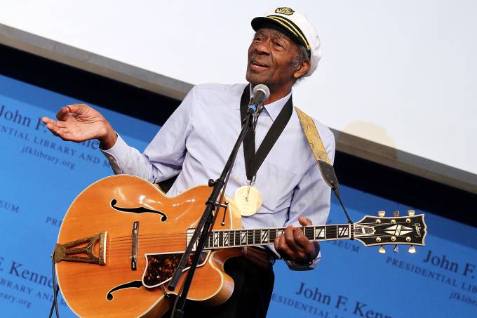 Chuck Berry em apresentação em Boston, em 2012 (Marc Andrew Deley/Getty Images)