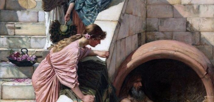 "Diógenes sentado em seu barril", de Jean-Léon Gérôme (1860) — Foto: BBC