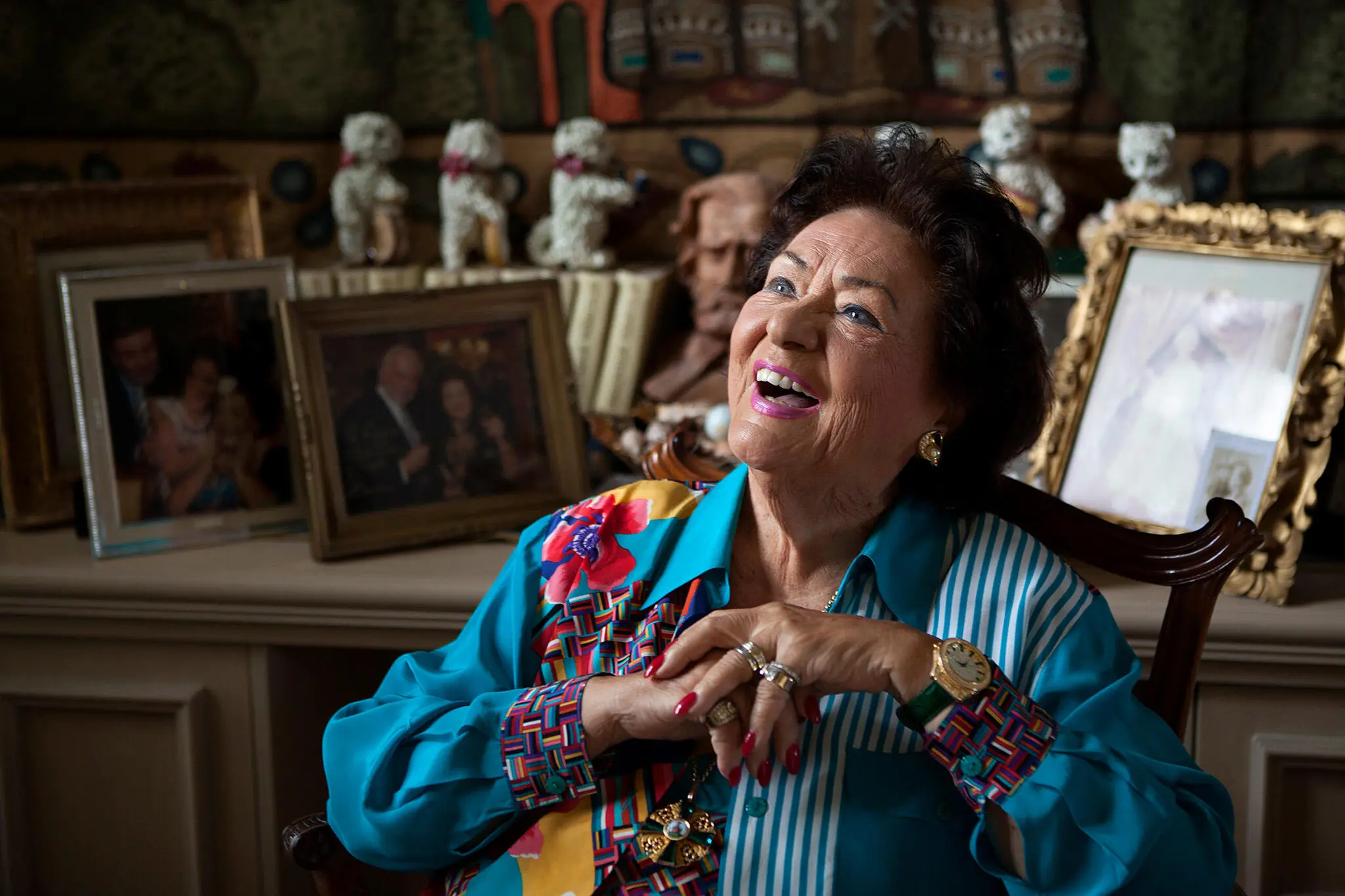 Sra. Virginia Zeani em sua casa na Flórida em 2013. (Crédito da fotografia: Madeline Gray/The Palm Beach Post, via Zuma Press)
