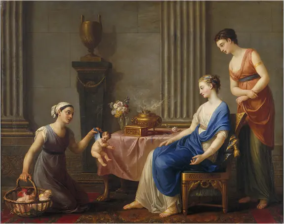 O Sr. Robert Rosenblum observou a continuidade cultural em "A Venda de Cupidos" (1763), de Vien. Crédito...Reunião dos Museus Nacionais/Recurso Artístico