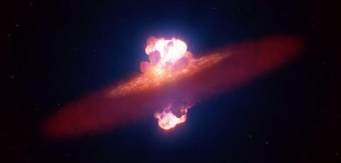 Ilustração artística de estrela explodindo no final de seu ciclo de vida, fenômeno chamado supernova 12 de novembro de 2025 Imagem divulgada pelo Observatório Europeu do Sul /L. Calcada/Divulgação via REUTERS © Thomson Reuters