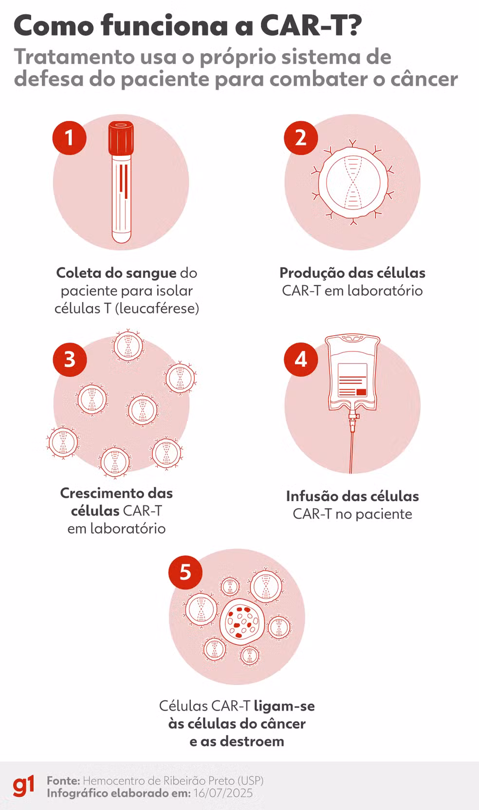 car-t — Foto: Hemocentro de Ribeirão Preto (USP)/arte g1