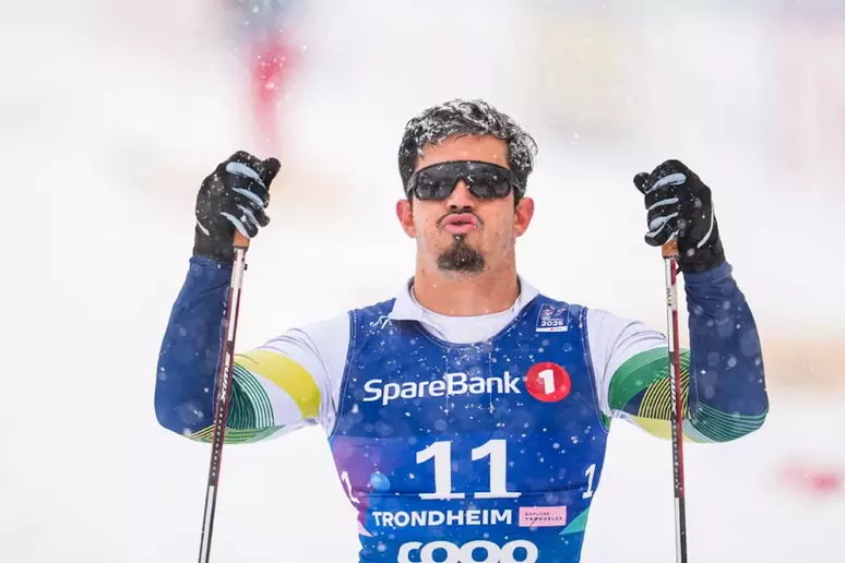 Cristian Westemaier Ribera em ação no Mundial de Trondheim, em março de 2025 (Foto: ANSA / Ansa - Brasil)