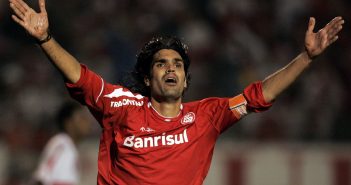 **FILE** In this Aug.16, 2006 file photo, Fernandao of Internacional celebrates after scoring against Sao Paulo FC at the Beira Rio Stadium in Porto Alegre, Brazil. The Brazilian football team Internacional says former striker and coach Fernando Lucio da Costa, better known as Fernandao, has died in a helicopter crash.The team says on its website that the 36-year old Fernandao was one of five passengers killed when the helicopter crashed early Saturday in the state of Goias, where he had a house.(AP Photo/Silvia Izquierdo-FILE)