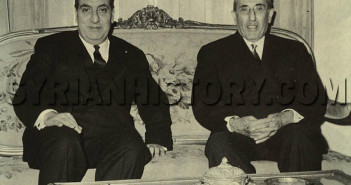 Presidente Shukri al-Quwatli no Libano e Presidente Charles Helou em Beirute em 1964