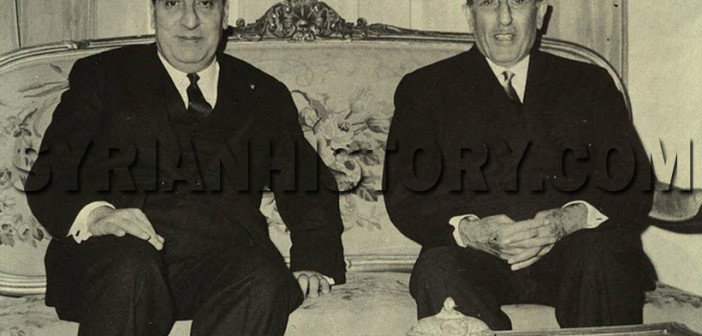 Presidente Shukri al-Quwatli no Libano e Presidente Charles Helou em Beirute em 1964