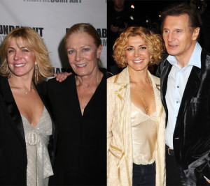 Natasha Richardson acompanhada da mãe, Vanessa Redgrave, e do marido, Liam Neeson (AFP)