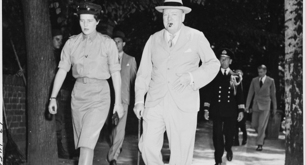 Churchill e Mary Soames na Conferência de Postdam em 1945