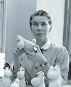 Tove Jansson with her Moomins in 1956. Photograph by Reino Loppinen.