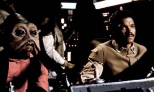 O ator Richard Bonehill à esquerda como Nien Nunb com Billy Dee Williams em 'Star Wars: Episódio VI — O retorno de Jedi' - (Foto: Reprodução) 