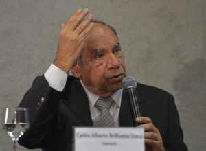 O coronel reformado Carlos Alberto Brilhante Ustra durante depoimento à Comissão da Verdade em 2013 (Foto: Wilson Dias / Agência Brasil)