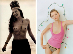 Kate na “The Face”, em 1990, e na “Vogue” UK, em 1993 ©Corinne Day