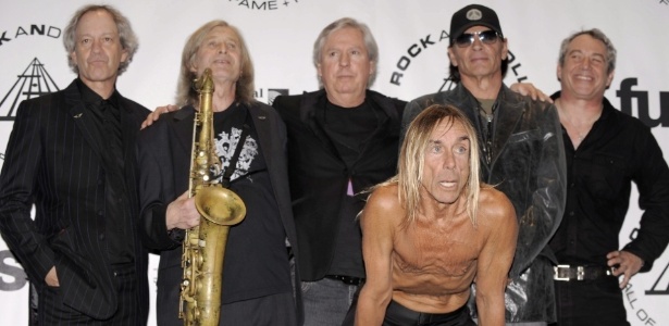 O saxofonista Steve Mackay (segundo da esquerda p/ direita) no evento do Rock and Roll Hall of Fame em 2010