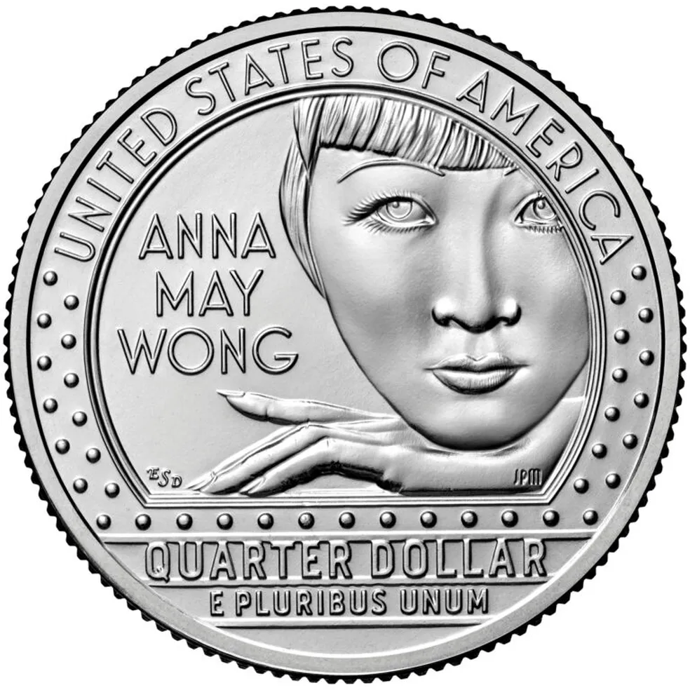 Projeto da moeda que levará o rosto de Anna May Wong — (Foto: Divulgação Casa da Moeda dos EUA)