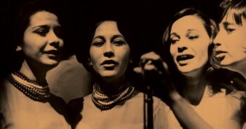 Cynara Faria (segunda da esquerda para a direita) em imagem do Quarteto em Cy em 1965, um ano após a carreira do grupo ganhar impulso — Foto: Reprodução / Paulo Lorgus