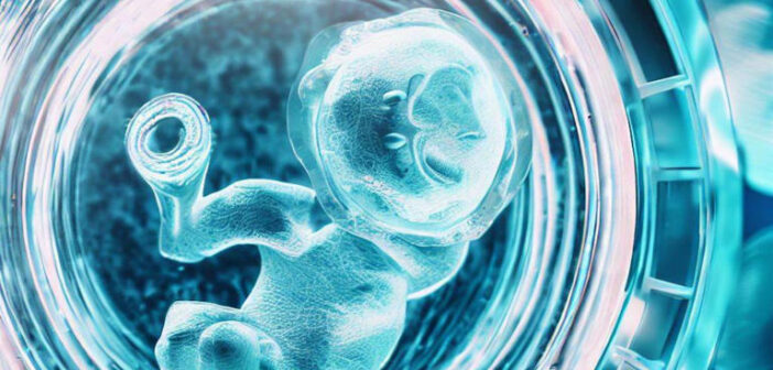 Embrião sintético humano criado em laboratório. (Imagem concetual © Fornecido por Techenet)