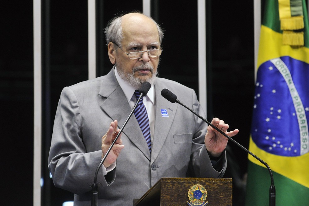 Sepúlveda Pertence, em imagem de 2015, no plenário do Senado — Foto: Geraldo Magela / Agência Senado