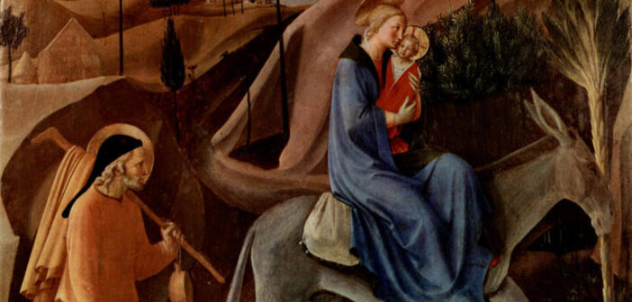 A fuga para o Egito, em pintura de Fra Angelico, século 15 © WikiCommons