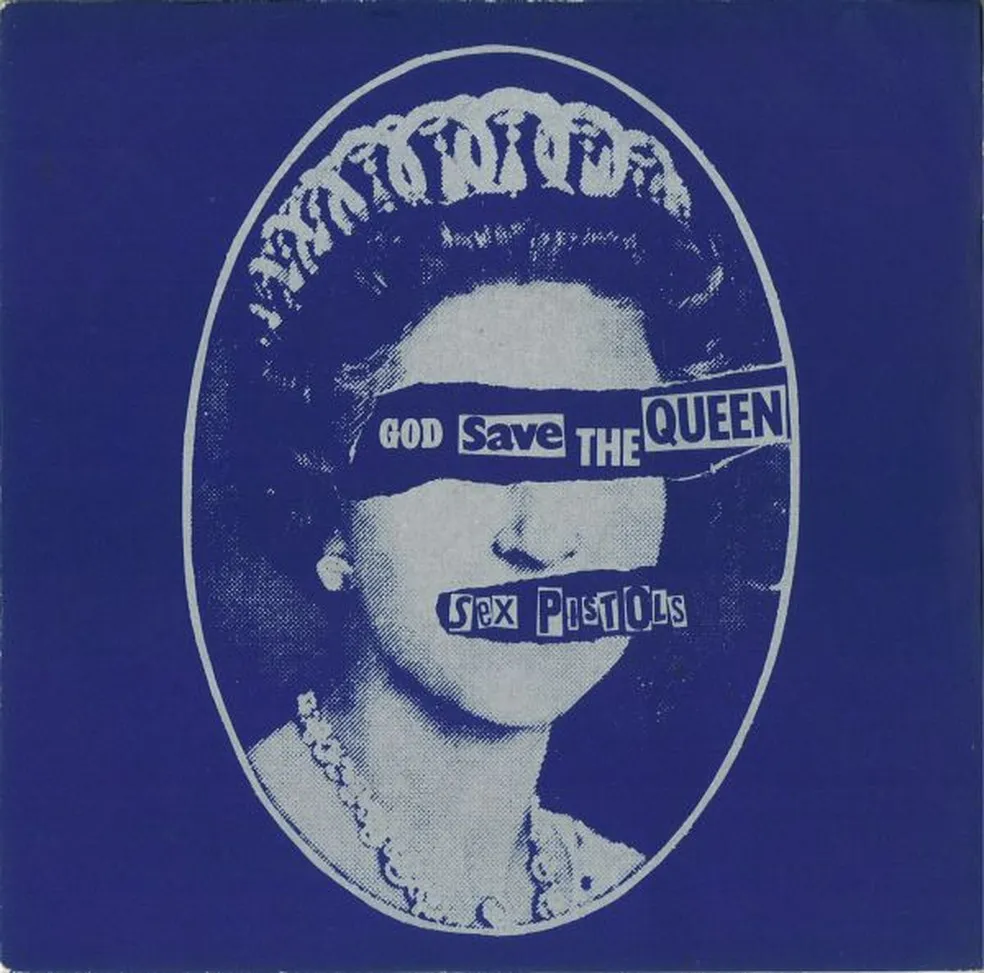 Capa do álbum "God Save The Queen", lançado em 1977 — Foto: Reprodução