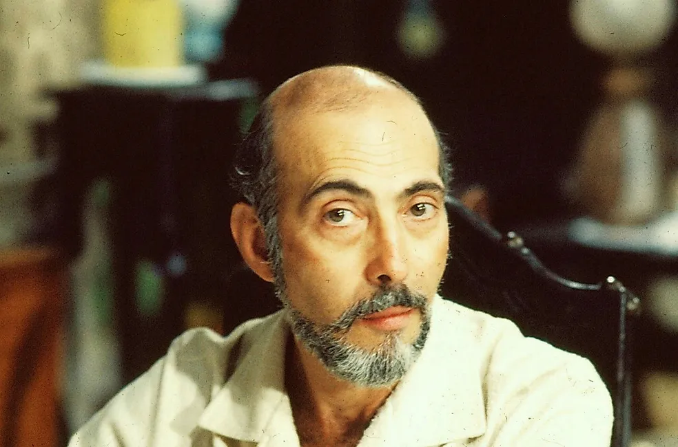 Paulo Hesse durante gravações da novela 'Selva de Pedra', de 1986 — (Foto: Acervo Grupo Globo)