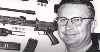 Eugene Stoner, designer do rifle M-16 e outras armas. Caça Meneater