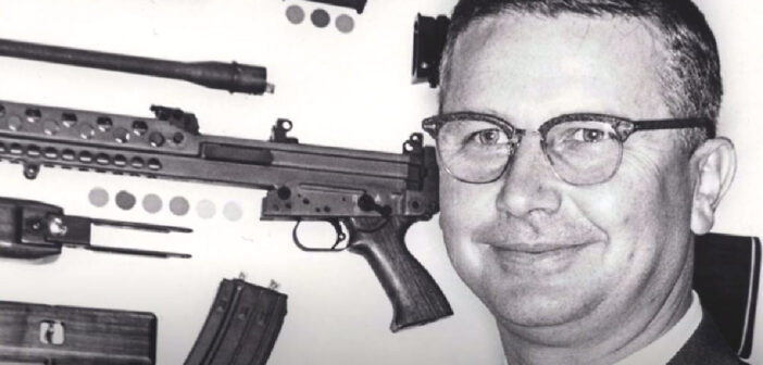 Eugene Stoner, designer do rifle M-16 e outras armas. Caça Meneater