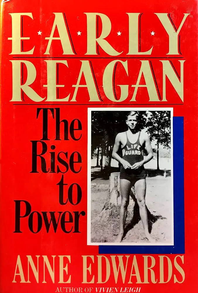 Entre os muitos temas das biografias da Sra. Edwards estava Ronald Reagan.