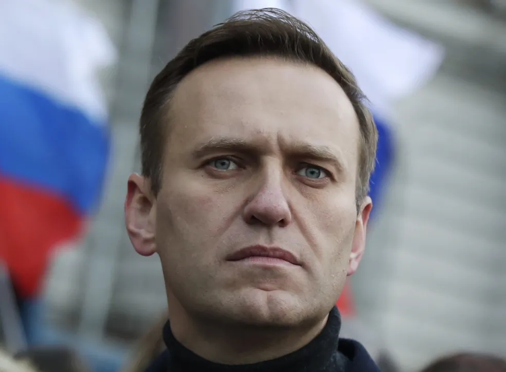 Foto de arquivo mostra Alexei Navalny durante protestos em 29 de fevereiro de 2020 — Foto: Pavel Golovkin/AP