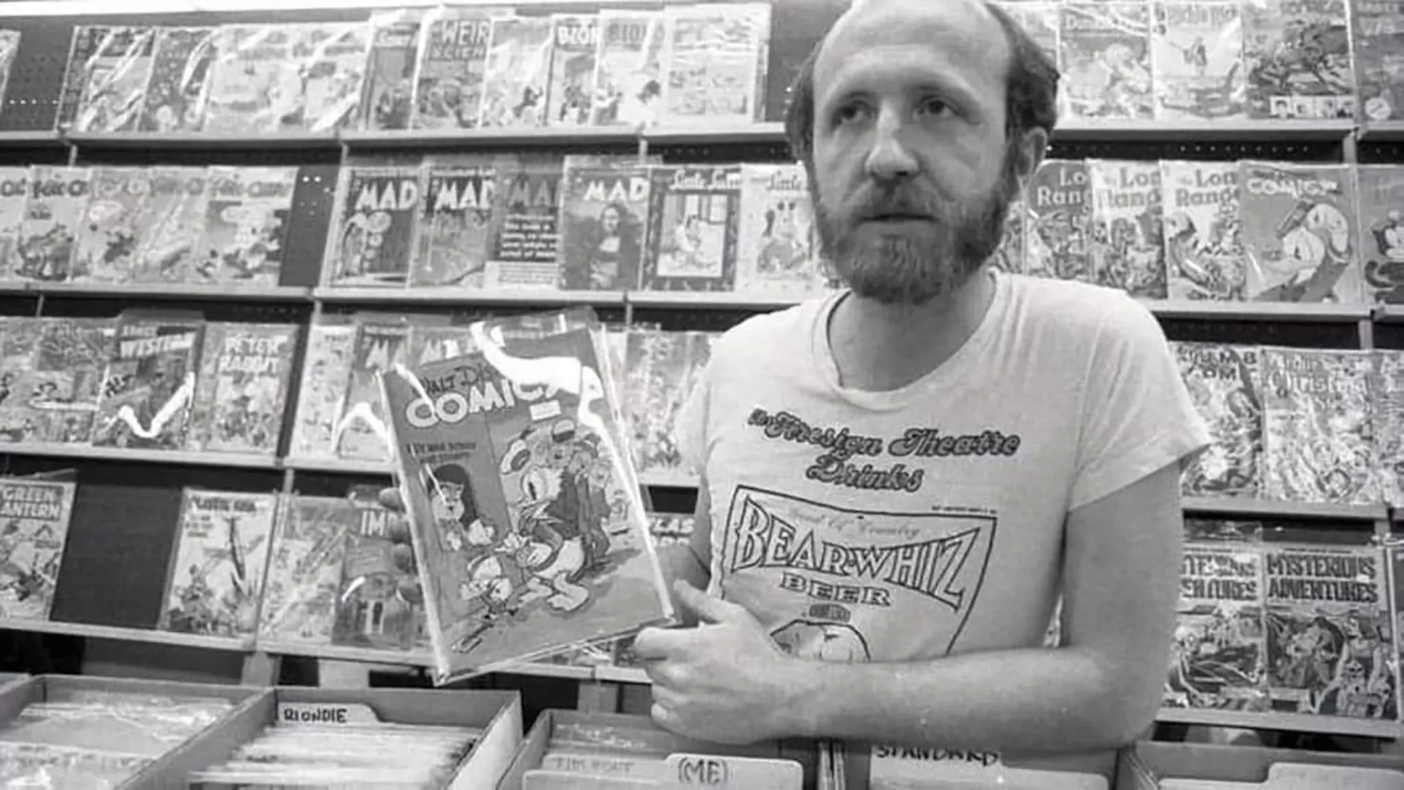 O varejista de quadrinhos e historiador Robert Beerbohm em uma foto sem data. Certa vez, ele resumiu sua carreira como “um hobby que saiu do controle”.Crédito...através da família Beerbohm