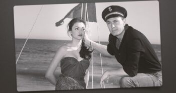 Maureen Hingert com Maxwell Reed em um episódio de 1959 de "Captain David Grief". TV Guide/Cortesia da Everett Collection