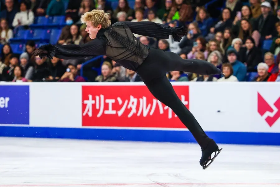 Nov 1, 2025; Saskatoon, SK, Canada; Ilia Malinin (USA) competes during men free skating during the 2025 Skate Canada International at SaskTel Centre. Mandatory (Credito: Sergei Belski-Imagn Images)