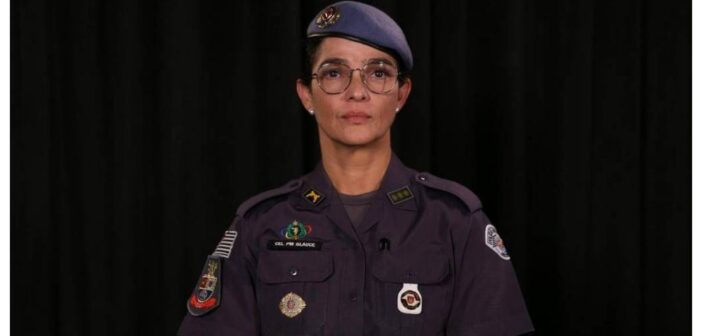 A coronel Glauce Anselmo Cavalli será a primeira mulher a comandar a Polícia Militar em toda a sua história. — Foto: Reprodução/PMSP