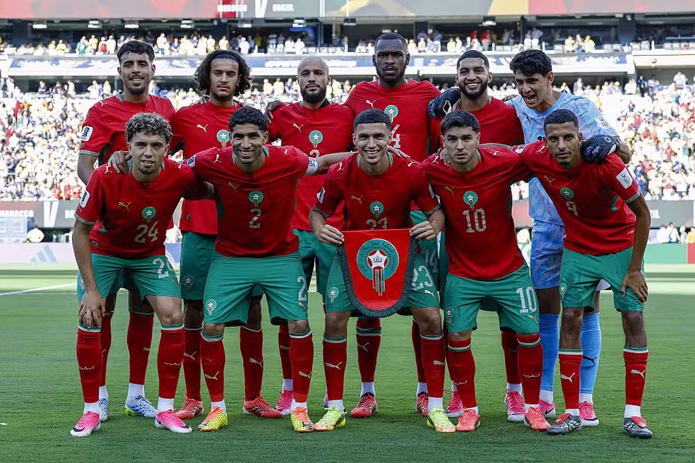 Titulares do Marrocos contra o Brasil — Foto: ANP via Getty Images
